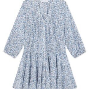 NWOT LAKE Eloise Tiered Dress in Delft Blue Garden Floral XS